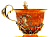 Чашка чайная "Екатерина" из янтаря, 8302/L, Серебро
