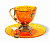 Чашка чайная "Цезарь" из янтаря с ложечкой, 11203, Серебро