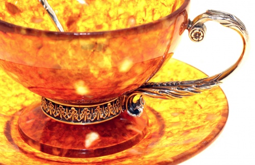 Чайный набор из янтаря с ложкой, 3302 фото 3