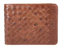 Бумажник Mano Don Luca, натуральная кожа в коньячном цвете, 12,5х9,7 см