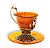 Чашка кофейная "Екатерина" из янтаря, 8303/L, Серебро