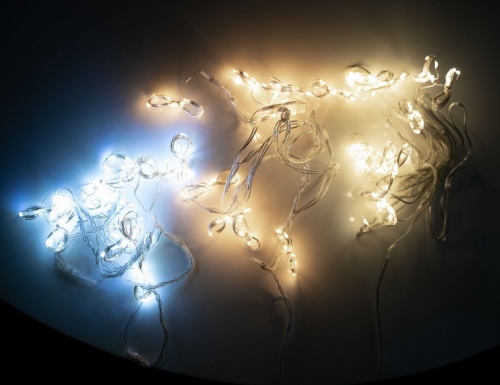 Электрогирлянда "Бахрома роса" мерцающая, тёплые статичные и мигающие холодные белые мини LED-огни (20% флеш), SNOWHOUSE фото 5