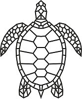 Деревянный декор настенный, панно, сборная модель EWA Design Морская черепаха