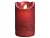 Светодиодная восковая свеча ПРАЗДНИЧНАЯ, с глиттером, красная, тёплый белый LED-огонь колышущийся, 7.5x12.5 см, батарейки, таймер, Kaemingk (Lumineo)