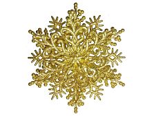 Снежинка "Классика" объемная (3D), золотая, 12 см.
