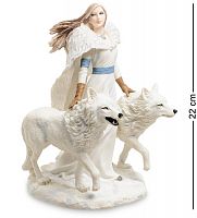 WS-264 Статуэтка Девушка и волки "Зимние стражи"