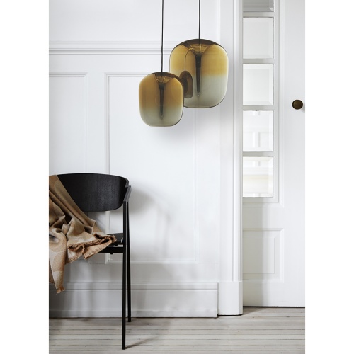 Лампа подвесная ombre, 41,5хD35 см, стекло, золото фото 3