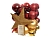 Набор ёлочных украшений из пластика ЗВЁЗДНЫЙ НАРЯД (красные, золотые, бордовые), упаковка 33 шт., Kaemingk