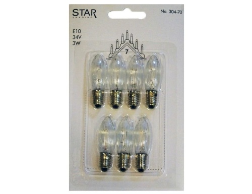 Набор запасных прозрачных ламп, для рождественских горок и светильников, 34 V, 7 штук, STAR trading фото 2