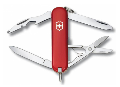 Нож-брелок Victorinox Classic, 58 мм, 10 функций, красный подар.коробка фото 3