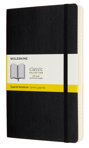 Блокнот Moleskine Classic Soft Expended Large, 400 стр., черный, в клетку