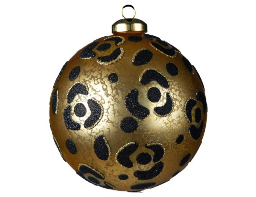 Набор стеклянных ёлочных шаров "Леопардовый гламур", 10 см, упаковка 2 шт, Kaemingk фото 2