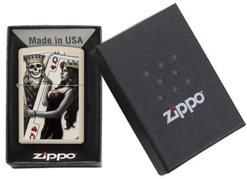 Зажигалка ZIPPO Classic с покрытием Cream Matte, латунь/сталь, кремовая, матовая, 36x12x56 мм, 29393 фото 5