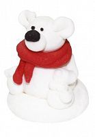 Сахарная фигурка Белый медведь в шарфе