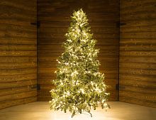 Искусственная елка с лампочками Грацио Премиум 120 см, теплые белые LED, ЛИТАЯ + ПВХ, GREEN TREES