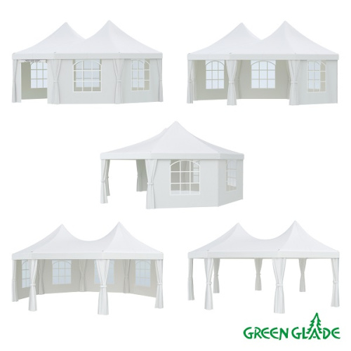 Шатер-беседка Green Glade 1052 2,5х2,5х2,5х2,5х3,4м полиэстер 2 коробки фото 4