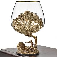 Бокалы - "Nature's Elegance Glassware" - Бокал "Литье Охота на Кабана, деревянная шкатулка", размер: высота 14 см, вес 460 г, объем 420 мл, диаметр 10 см, упаковка 23х16х13 см