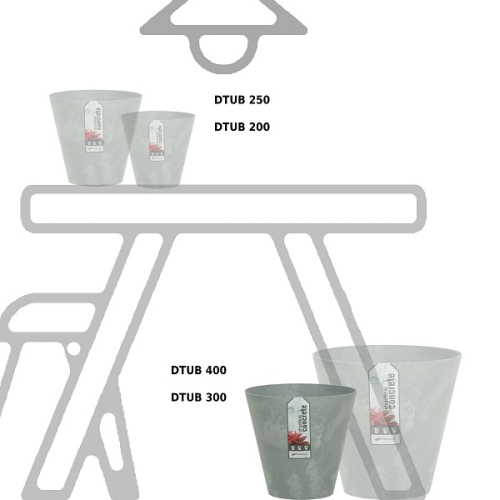Кашпо для цветов Prosperplast Tubus Beton 12л, бетон фото 5