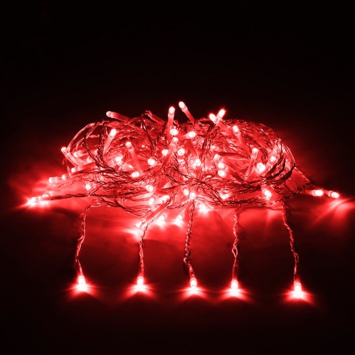 Светодиодная гирлянда для дома (красный свет) Vegas Занавес 156 LED, 12 нитей, 1,5х1,5 м, 220V 55080 фото 4