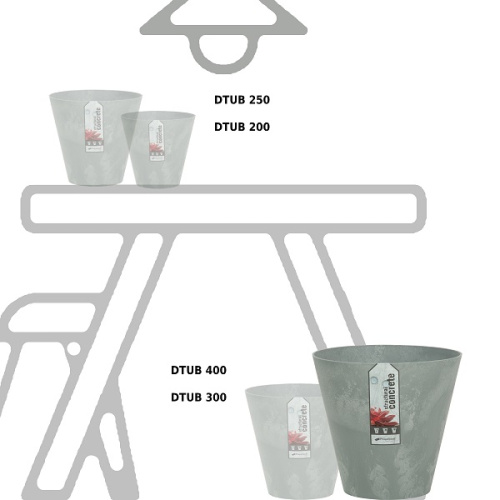 Кашпо для цветов Prosperplast Tubus Beton 28,5л, бетон фото 5