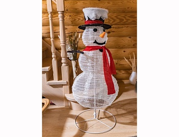 Светящаяся фигура "Снеговичок - мистер праздник", 64 тёплых белых LED-огня, 90 см, уличный, Peha Magic