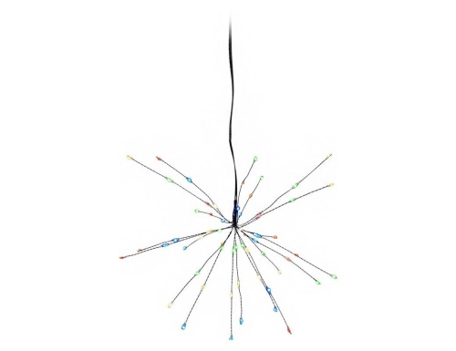 Светильник подвесной FIREWORK (ФЕЙЕРВЕРК), 60 микро LED-огней, 26х26 см, чёрная проволока, таймер, батарейки, STAR trading фото 2