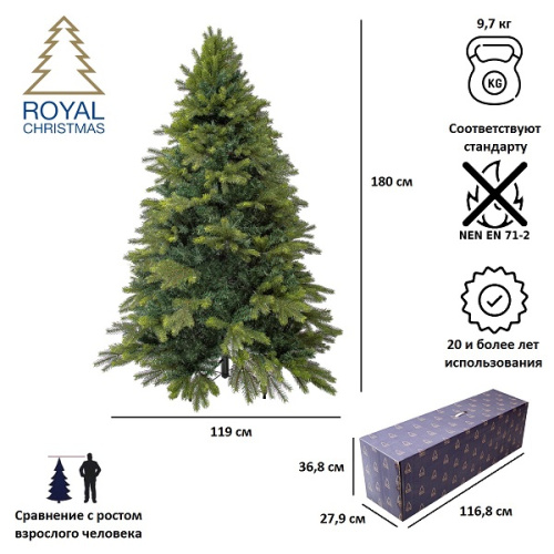 Елка искусственная Royal Christmas Nordland Premium PE/PVC фото 7