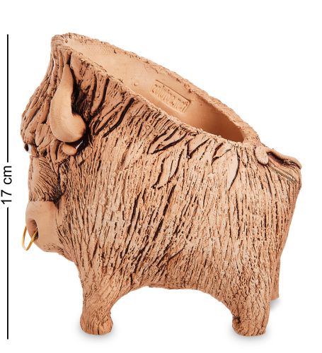 ZLC- 53 Кашпо керамическое «Бык с кольцом» фото 2