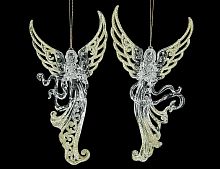 Ёлочное украшение "Ангел", серебристый с золотом, 17 см, Forest Market