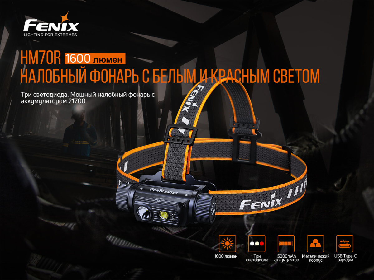 Налобный фонарь Fenix HM70R - цена, описание, характеристики