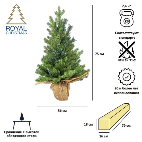 Елка искусственная Royal Christmas Spitsbergen Table PE/PVC фото 2