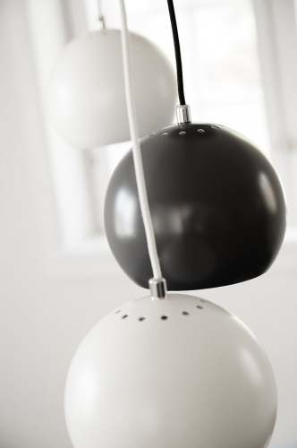 Лампа подвесная ball, хром в глянце, черный шнур фото 5