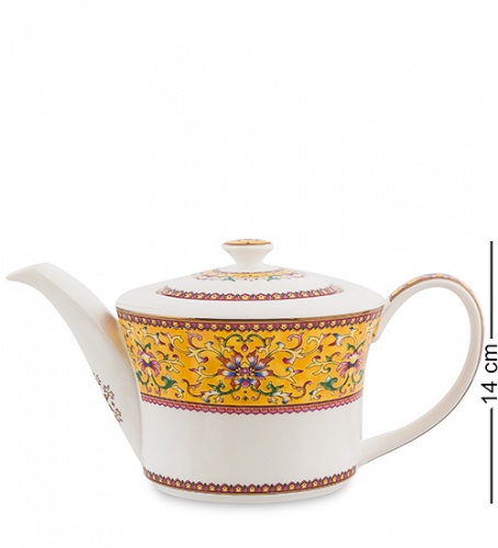 Чайный сервиз "Арабески" (Arabesca Yellow Pavone) из 15 предметов, на 6 персон, артикул JK-178 фото 2