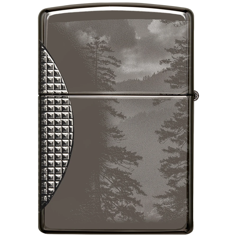 Зажигалка Zippo Armor Wolf с покрытием High Polish Black Ice, чёрная,  38x13x57 мм - цена, описание, характеристики